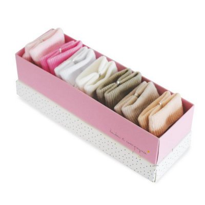DouDou et Compagnie set ponožek v krabičce - Růžové, vel. 0-6 m