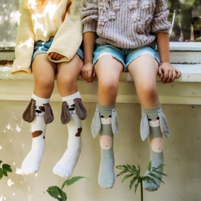 Mama's Feet dětské podkolenky Eared Animals - Zajíček Stefan, vel. 4 - 6 let - obrázek