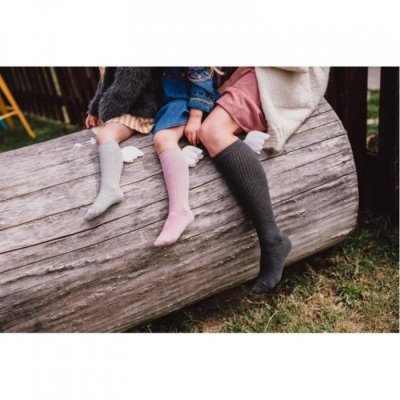 Mama's Feet dětské podkolenky s křidélky - Graphite Angels, vel. 1 - 3 roky - obrázek