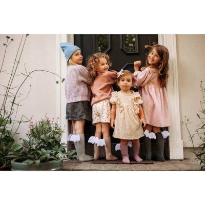 Mama's Feet dětské podkolenky s křidélky - Beige Angels, vel. 4 - 6 let - obrázek