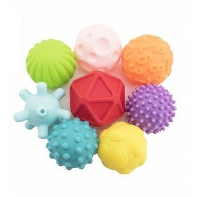 Teddies sada míčků s gumovou texturou - 8 ks