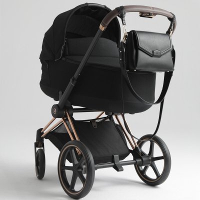 Joissy kabelka a organizér na kočárek 2v1 Midi Premium - Black - obrázek