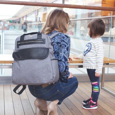 Joissy přebalovací batoh a taška na kočárek 2v1 Dual - Grey Melange - obrázek