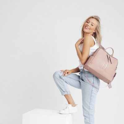 Joissy přebalovací batoh a taška na kočárek 2v1 Mini - Dusty Pink - obrázek