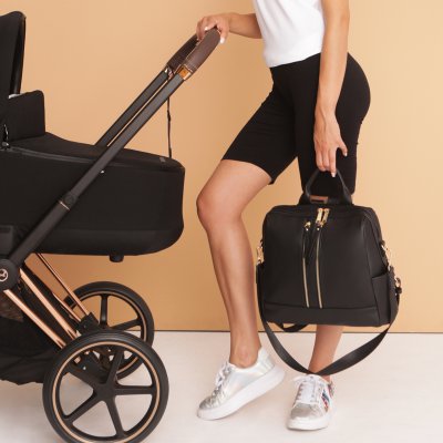 Joissy přebalovací batoh a taška na kočárek 2v1 Mini 2.0 - Black/Gold - obrázek