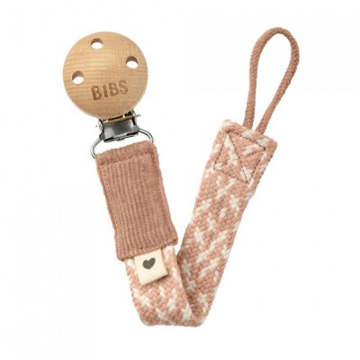 BIBS Paci Braid klip na dudlík - Blush/Ivory