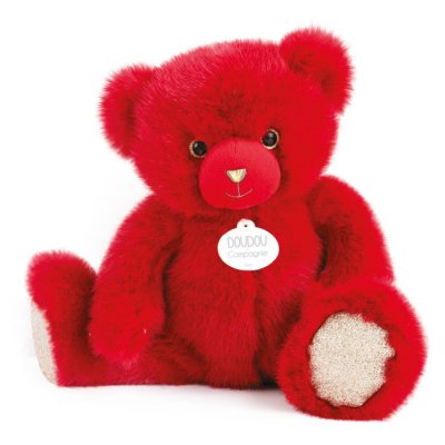 DouDou et Compagnie Medvěd 30 cm - Červený