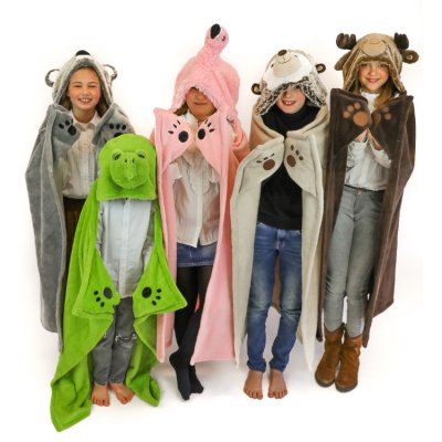 Cozy Noxxiez hřejivá deka s kapucí - Ježek - obrázek