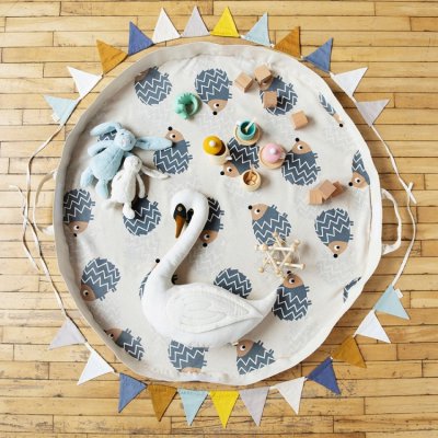 3 Sprouts hrací podložka/vak - Hedgehog Gray - obrázek