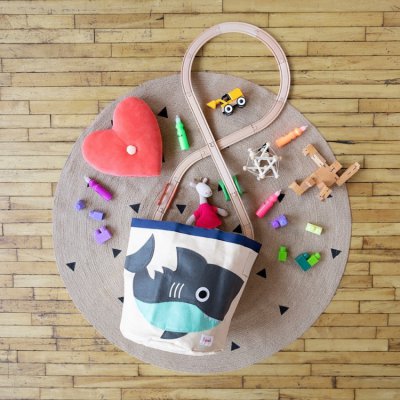 3 Sprouts koš na hračky - Shark Gray - obrázek