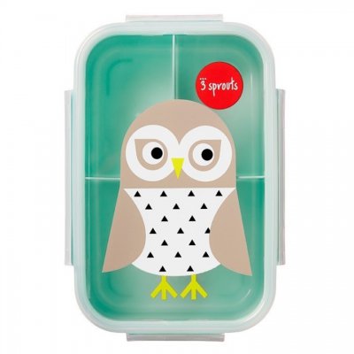 3 Sprouts krabička na jídlo  - Owl Mint - obrázek