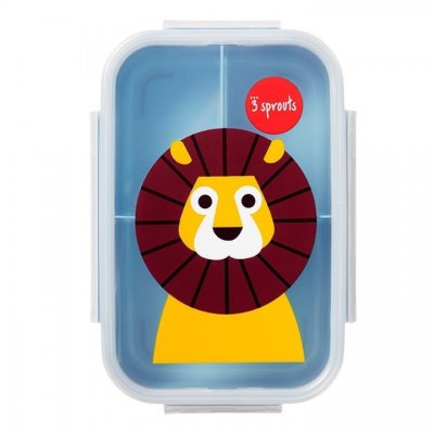 3 Sprouts krabička na jídlo  - Lion Blue - obrázek