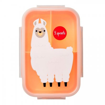 3 Sprouts krabička na jídlo  - Lama Peach - obrázek