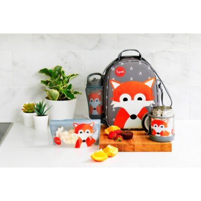 3 Sprouts taška na svačinu - Fox Orange Gray - obrázek