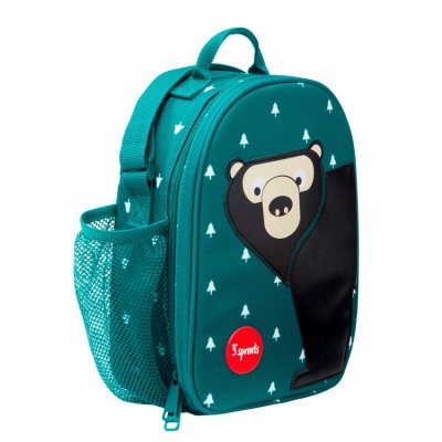 3 Sprouts taška na svačinu - Bear Black Teal - obrázek