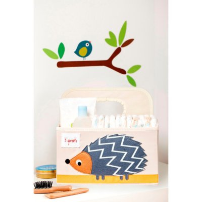 3 Sprouts úložný košík na přebalovací pult - Hedgehog Gray - obrázek