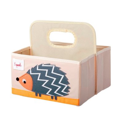 3 Sprouts úložný košík na přebalovací pult - Hedgehog Gray - obrázek