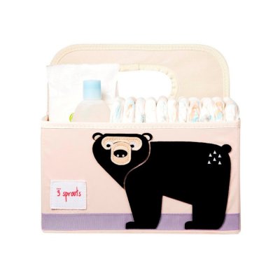 3 Sprouts úložný košík na přebalovací pult - Bear Black - obrázek