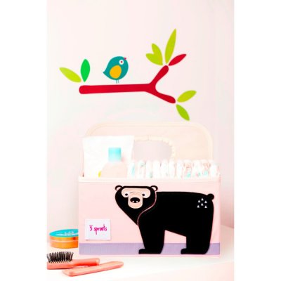 3 Sprouts úložný košík na přebalovací pult - Bear Black - obrázek