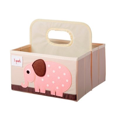 3 Sprouts úložný košík na přebalovací pult - Elephant Pink - obrázek