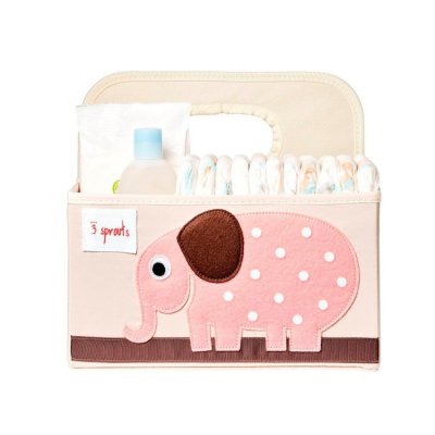 3 Sprouts úložný košík na přebalovací pult - Elephant Pink - obrázek