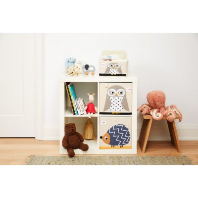 3 Sprouts úložný košík na přebalovací pult - Owl White - obrázek