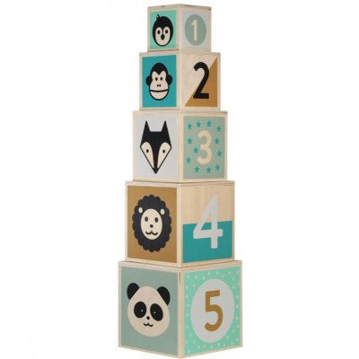 Kindsgut dřevěná stohovací věž - Zvířátka