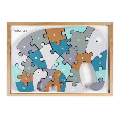 Kindsgut dřevěné puzzle s čísly - Slon
