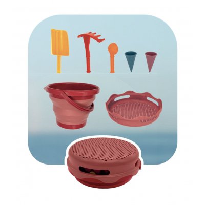 Compactoys skládací sada na písek 7v1 - Červená - obrázek