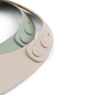 Done by Deer set silikonových bryndáčků 2 ks - Lalee/písková - zelená - obrázek