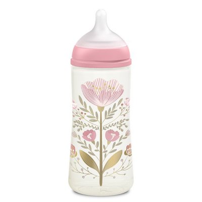 Suavinex Gold kojenecká láhev průtok L 360 ml - Růžová - obrázek