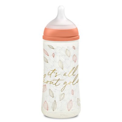 Suavinex Gold kojenecká láhev průtok L 360 ml - Oranžová - obrázek