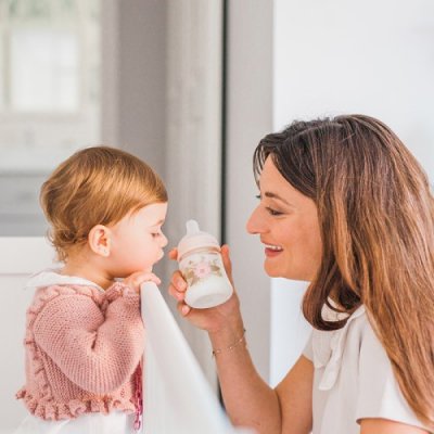 Suavinex Gold kojenecká láhev průtok S 150 ml - Růžová - obrázek