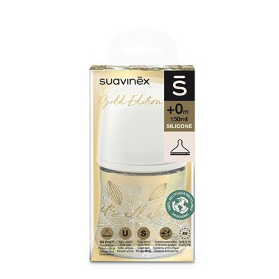 Suavinex Gold kojenecká láhev průtok S 150 ml - Krémová - obrázek