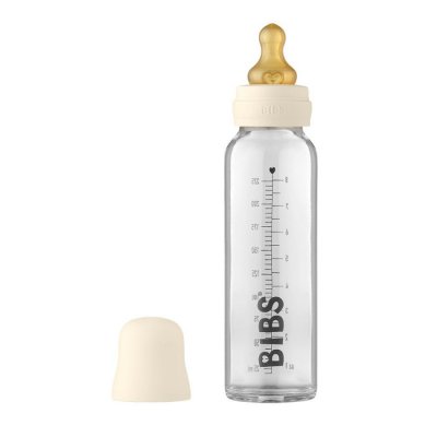 BIBS Baby Bottle skleněná láhev 225 ml - Ivory