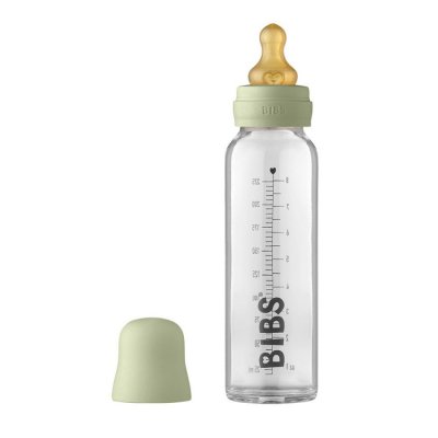 BIBS Baby Bottle skleněná láhev 225 ml - Sage