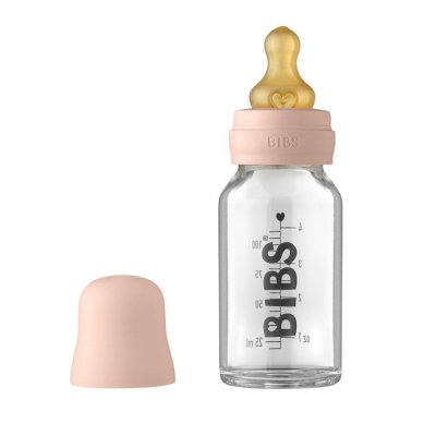 BIBS Baby Bottle skleněná láhev 110 ml - Blush