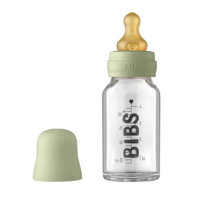 BIBS Baby Bottle skleněná láhev 110 ml - Sage