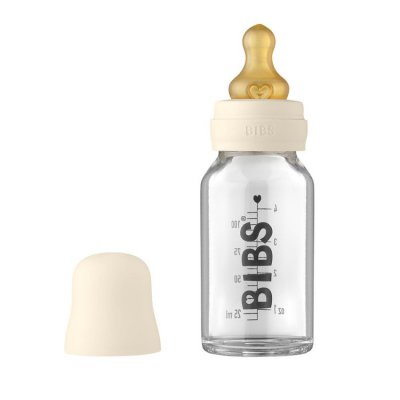 BIBS Baby Bottle skleněná láhev 110 ml - Ivory