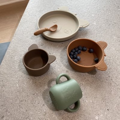 Nuuroo Abiola silikonový hrneček 2 ks - Dusty Green - obrázek