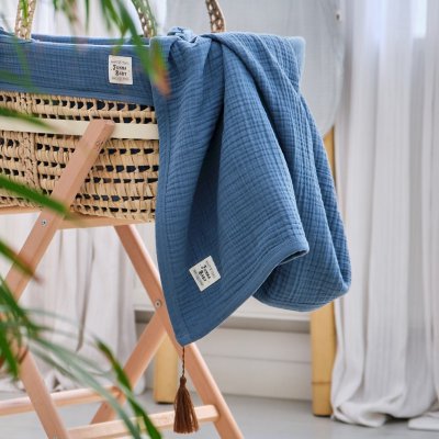 FunnaBaby mušelínová deka 80 x 80 cm - Province Petrol - obrázek