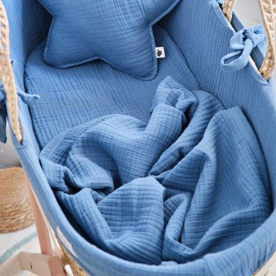 FunnaBaby mušelínová deka 80 x 80 cm - Province Petrol - obrázek