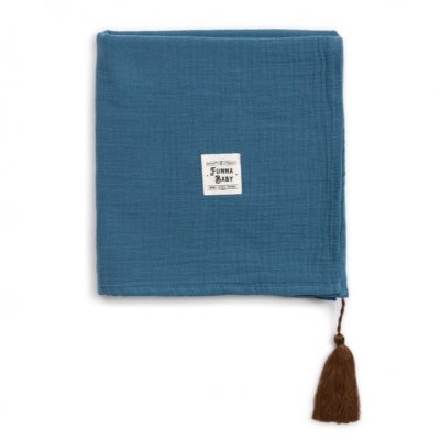 FunnaBaby mušelínová deka 80 x 80 cm - Province Petrol