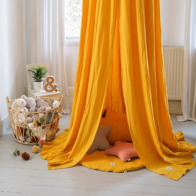 FunnaBaby mušelínový baldachýn - Marigold Mustard - obrázek