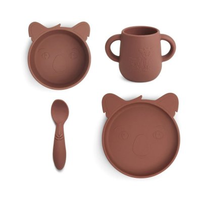 Nuuroo Lykke silikonový jídelní set Koala - Mahogany
