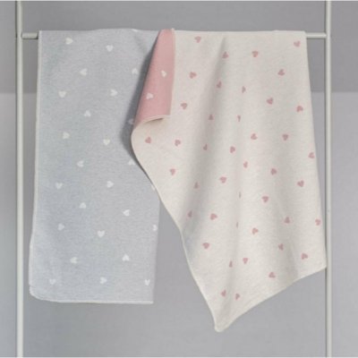 David Fussenegger Juwel dětská deka Hearts Allover 70 x 90 cm - Grey - obrázek