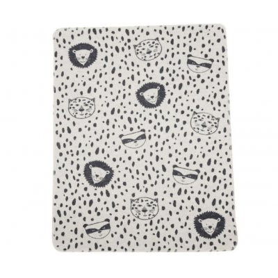 David Fussenegger Juwel dětská deka Leopard, Racoon & Lion 70 x 90 cm - Offwhite - obrázek