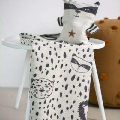 David Fussenegger Juwel dětská deka Leopard, Racoon & Lion 70 x 90 cm - Offwhite - obrázek