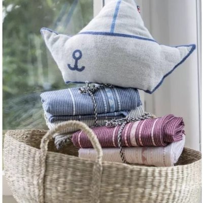 David Fussenegger Nizza Kids osuška Boats 2 ks 90 x 150 cm - Red/Rose - obrázek