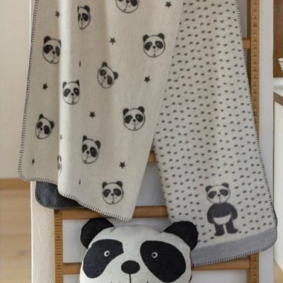David Fussenegger Panda dětská deka Panda Bear 100 x 150 cm - Heads Allover - obrázek
